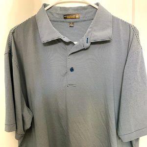 Peter Millar summer comfort polo shirt blue white stripe XL golf